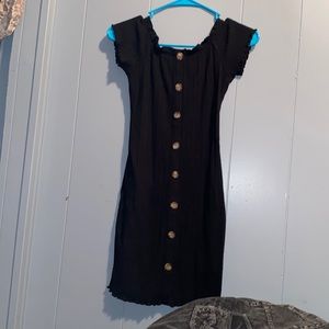 Black tight dress with buttons